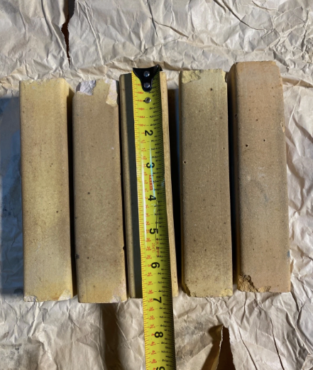 Lot Of 5 - Kiln Approx. 7" Tall x 1 1/2" Wide Squared End Posts