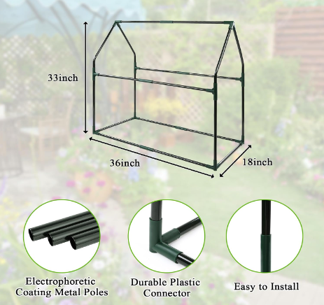 New Open Box U'Artlines Portable Mini Greenhouse Green House 36"x18"x33"