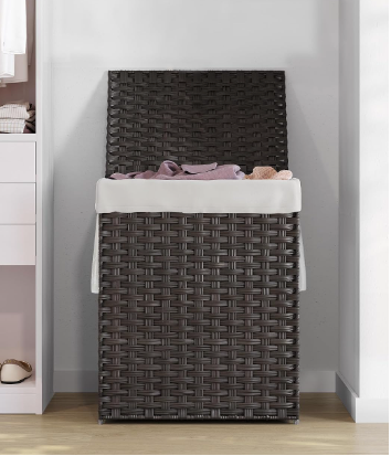 New Other SONGMICS Laundry Hamper with Lid, 23.8 Gallon, Chestnut Brown