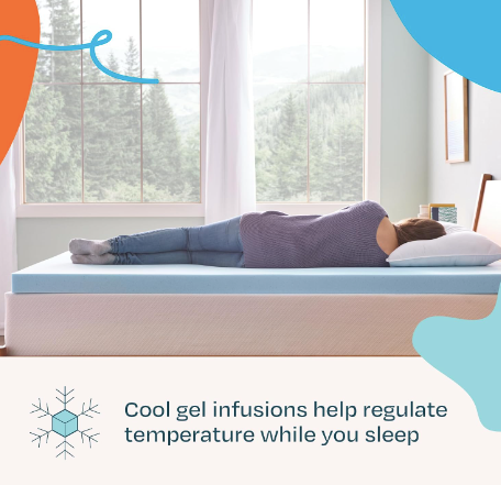 New Open Box Linenspa Twin XL 3” Gel Infused Memory Foam Mattress Topper