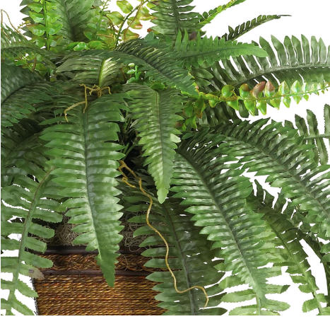 New Open Box Nearly Natural 23in Artificial Boston Fern With Wicker Basket