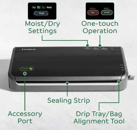 New Other FoodSaver One-Touch Vacuum Sealer Machine With Roll Storage & Cutter