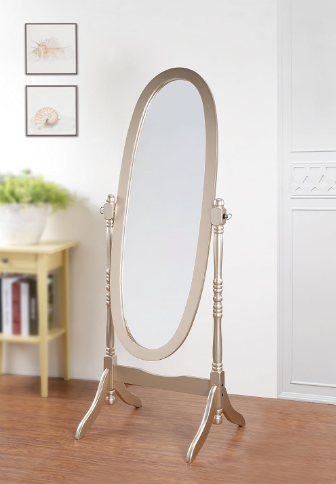 New Open Box Roundhill Furniture Queen Anna Style Floor Cheval Mirror, Gold