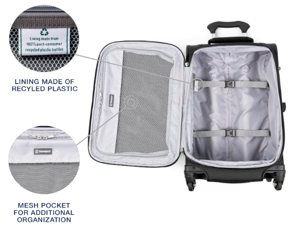 New Travelpro Maxlite 5 Softside 21" Carry-On Luggage Spinner, Black
