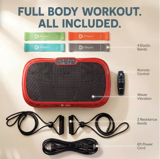 Like New Lifepro Waver Vibration Plate Exercise Machine With 99 Speeds, Red