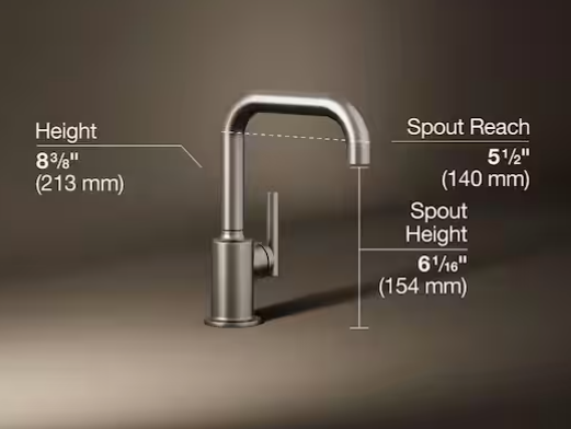New Other Kohler Purist Single Handle Beverage Faucet, Vibrant Stainless Steel