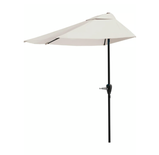 New Other Pure Garden 9ft. Half Umbrella Outdoor Patio Shade, Tan