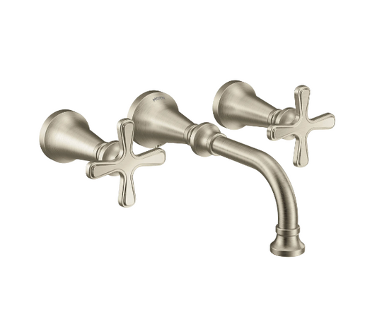 New Other Moen Colinet Two Handle Wall Mount Bathroom Faucet, Brushed Nickel