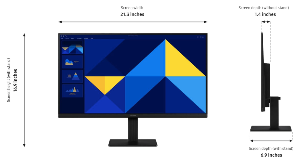 New Open Box Samsung 24" (S30GD) Essential Monitor With IPS Panel, Tilt Stand