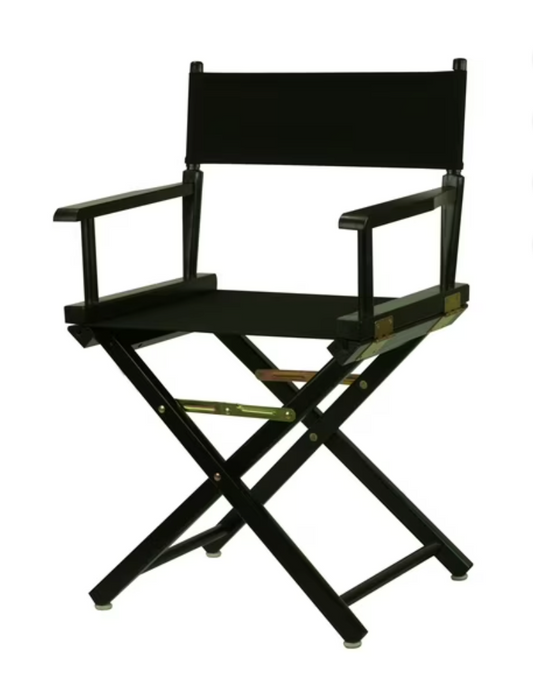New Open Box - 18" Casual Home Director's Chair, Black Canvas & Wood Frame