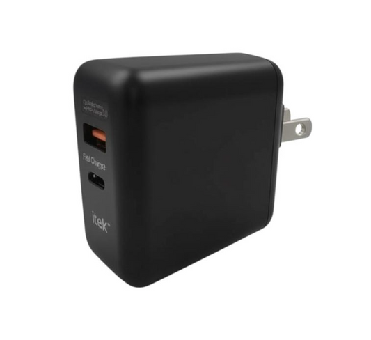 New Itek Power Delivery Turbo Charge 38 Watt Wall Charger Black