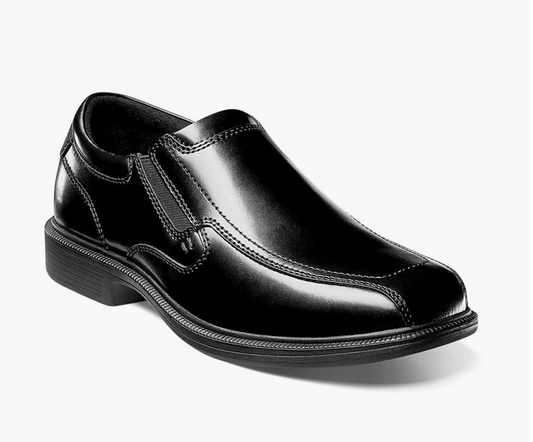 New Open Box Nunn Bush Bleeker Street Men's Bike Toe Slip On, Black, Size 7.5