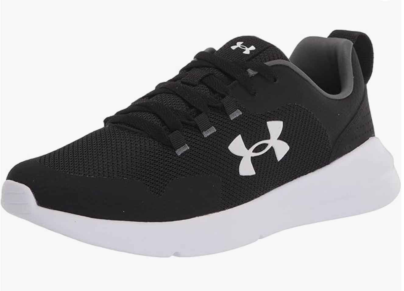 New Open Box Under Armour Essential Men's Running Shoe Size 9, Black & White
