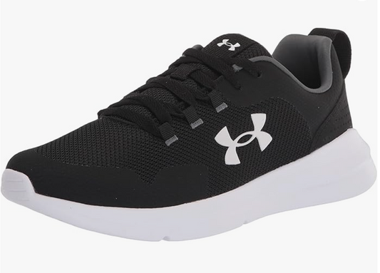 New Open Box Under Armour Essential Men's Running Shoe Size 9, Black & White