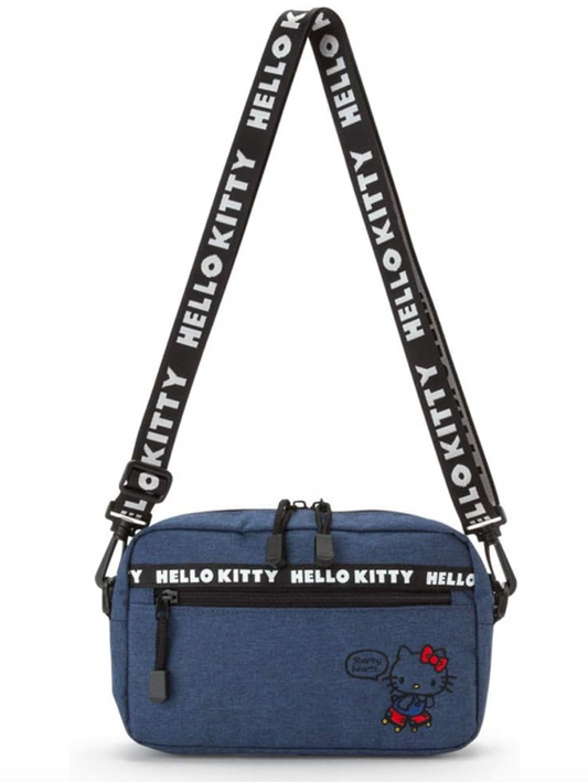 New Sanrio Hello Kitty Sacoche Navy Blue Shoulder Messenger Bag, 9.4"x5.9"x2.4"