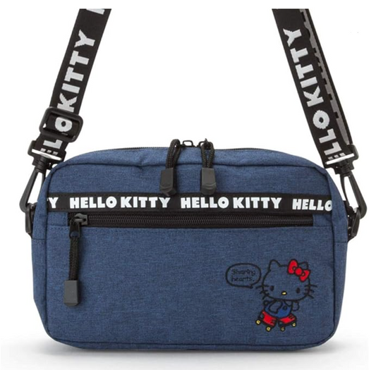 New Sanrio Hello Kitty Sacoche Navy Blue Shoulder Messenger Bag, 9.4"x5.9"x2.4"
