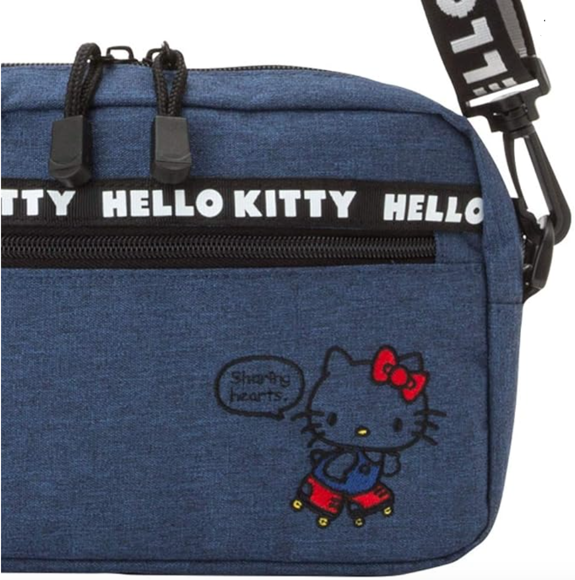 New Sanrio Hello Kitty Sacoche Navy Blue Shoulder Messenger Bag, 9.4"x5.9"x2.4"