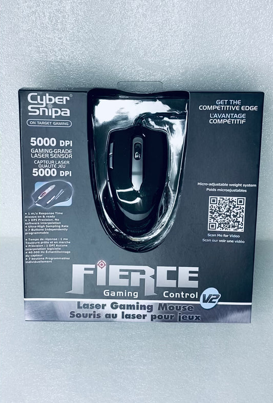#16 - open Box - Cyber Snipa 5000 DPI Fierce Laser Gaming Mouse V2, Black - (IN CONDITION AS SHOWN)