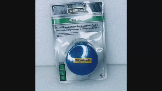 #27 - new -Defiant 11-240V Programmable Twistlock Photo Control, 3" x 2", 012089 - (IN CONDITION AS SHOWN)