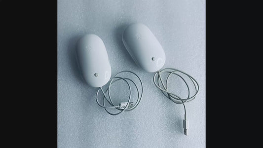 lot Of 2-Apple USB White Wired Mighty/Optical Mouse, A1152-READ