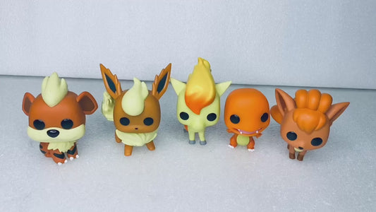 Lot Of 5 - Loose Pokemon Funko Pops, Flareon, Charmander, Vulpix, Ponyta- (READ)