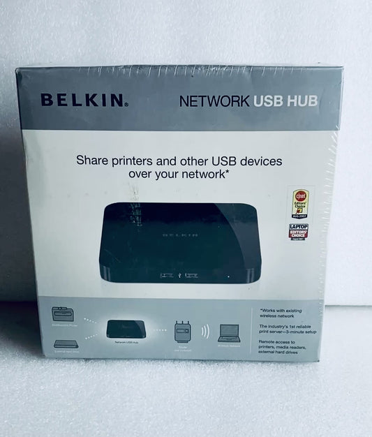 #59 - New Belkin Black Network USB Hub, F5L009 - (READ) - (IN CONDITION AS SHOWN)